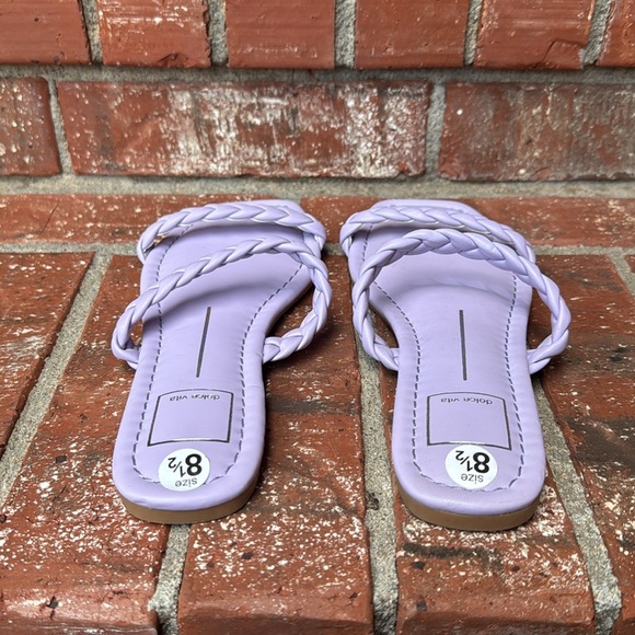 Dolce Vita Indy Lilac Stella Braided Straps Square Toe Flat Sandals Size 8.5 - Picture 4 of 7